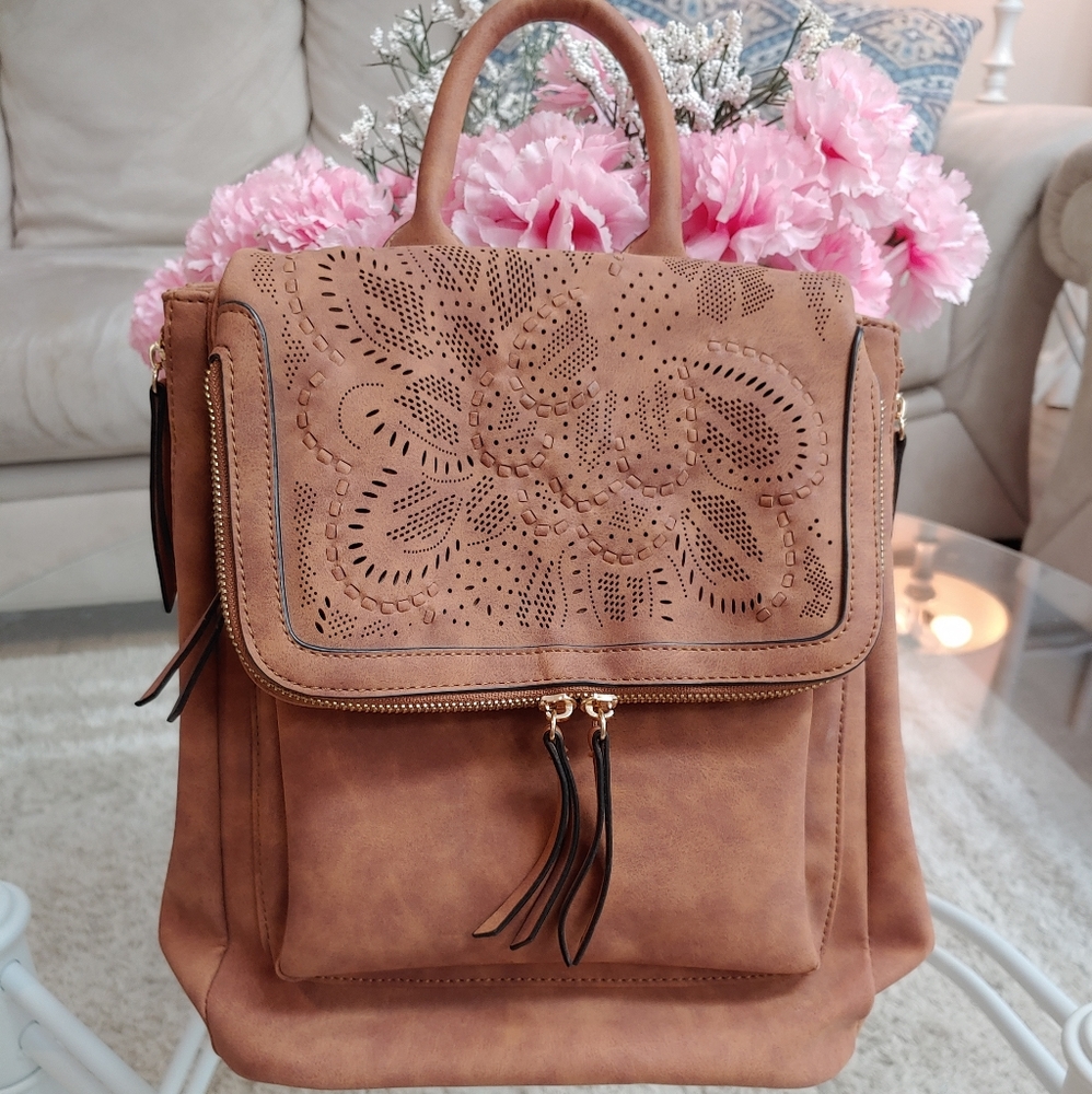 Brown die-cut backpack